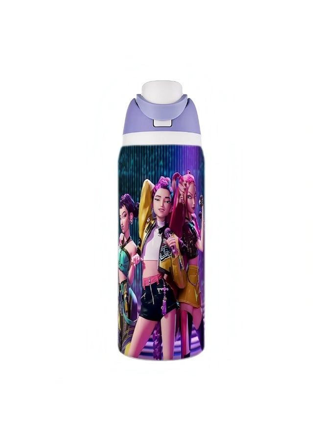 K-Pop 304 stainless steel insulated cup 32oz sports water bottle outdoor large capacity cup